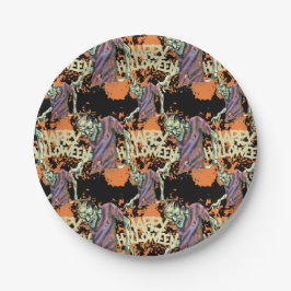 Creepy Zombies Spooky Halloween-Party Pappteller