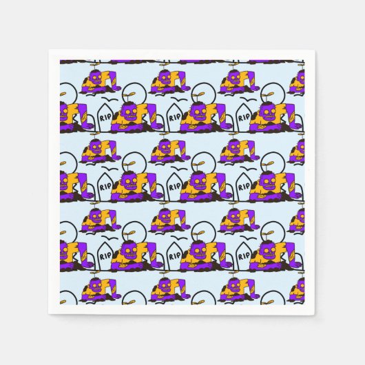 Creepy Zombies Spooky Halloween-Party Serviette (Vorderseite)