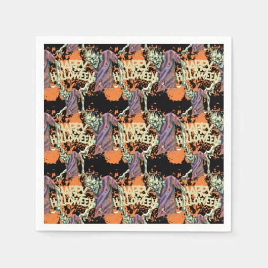 Creepy Zombies Spooky Halloween-Party Serviette (Vorderseite)