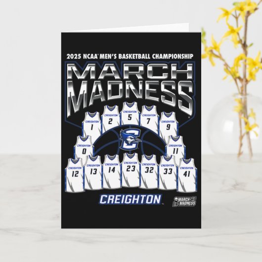 Creighton March Madness 2025 Men's Sketll Nil Karte (Gelbe Blume)