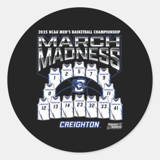 Creighton March Madness 2025 Men's Sketll Nil Runder Aufkleber (Vorderseite)