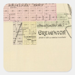 Creighton und West Niobrara, Nebraska Quadratischer Aufkleber