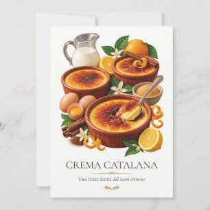 Crema Catalana – Vintage italienisches Dessert Einladung