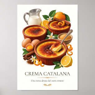 Crema Catalana – Vintage italienisches Dessert Poster