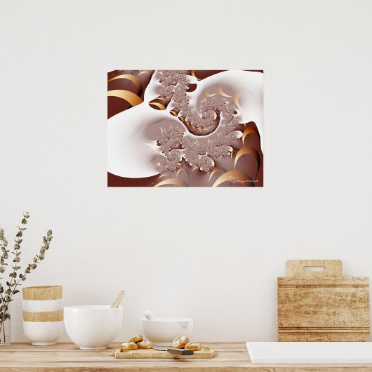 Crema Cooles Abstraktes Fraktal Poster (Küche)