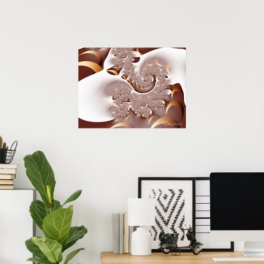 Crema Cooles Abstraktes Fraktal Poster (Heimbüro)
