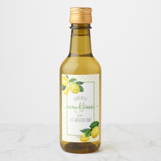 Crema di Limone Wasserfarben Zitronen Skriptname B Weinetikett (Vorderseite)