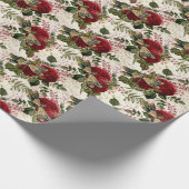 Cremdrachenfliegen und Rose Geschenkpapier (Ecke)