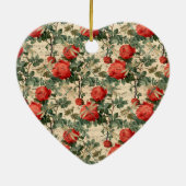 Cremdrachenfliegen und Rose Keramik Ornament (Hinten)