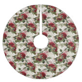 Cremdrachenfliegen und Rose Polyester Weihnachtsbaumdecke (Vorderseite)