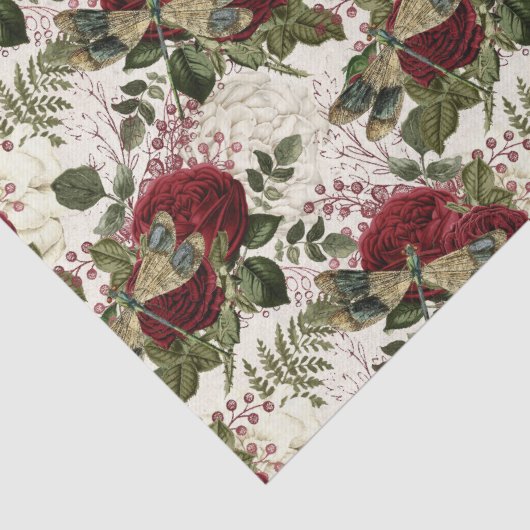 Cremdrachenfliegen und Rose Seidenpapier (Detail)