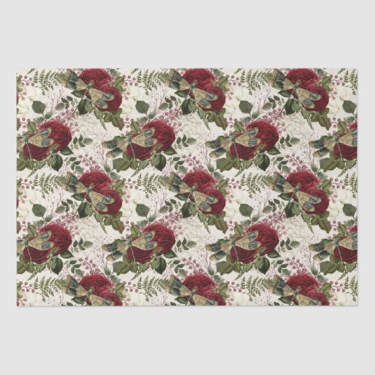 Cremdrachenfliegen und Rose Seidenpapier (Vorderseite)