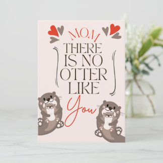 Creme and Brown Otter Pun Mother Day Card Feiertagskarte