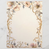 Creme and Gold Floral Celebration Briefbogen (Vorderseite)