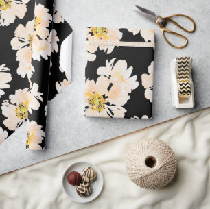 Creme Aquarell Blume Geschenkpapier