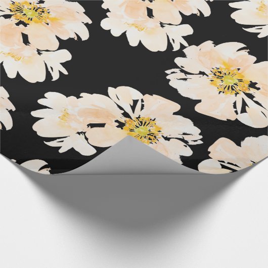 Creme Aquarell Blume Geschenkpapier (Ecke)