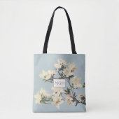 Creme Azalea Blume Monogramm Tasche (Vorderseite)