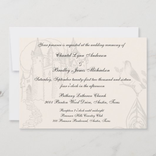 Creme-bedingungslose Liebe 12x18 Wedding Einladung (Rückseite)