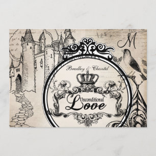 Creme-bedingungslose Liebe 12x18 Wedding Einladung