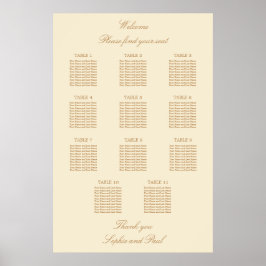 Creme Beige 11 Tischdecken Hochzeitskarte Poster
