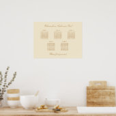 Creme Beige 5 Tischdecken Hochzeitskarte Poster (Küche)