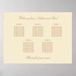 Creme Beige 5 Tischdecken Hochzeitskarte Poster