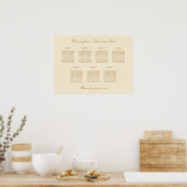 Creme Beige 7 Tischdecken Hochzeitskarte Poster (Küche)