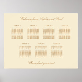 Creme Beige 7 Tischdecken Hochzeitskarte Poster