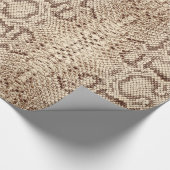 Creme Beige Anaconda Exotic Snakeskin Geschenkpapier (Ecke)