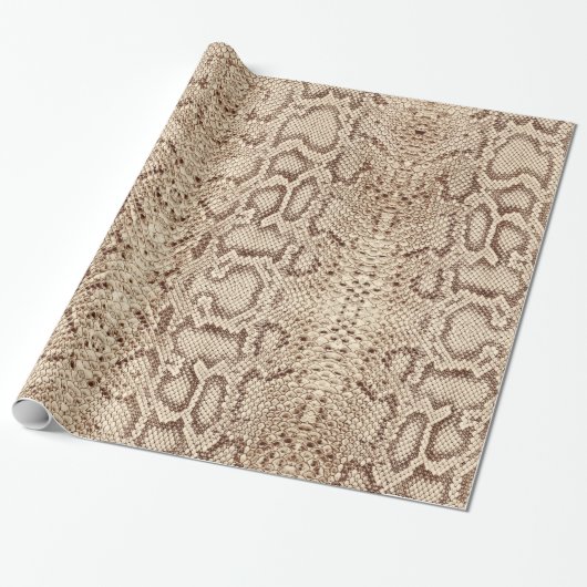 Creme Beige Anaconda Exotic Snakeskin Geschenkpapier (Ungerollt)