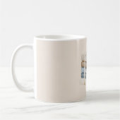 Creme Beige Blau Bücher Schleife Band Kaffeetasse (Links)