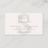 Creme Beige Body Art Aftercare Instructions Tattoo Visitenkarte (Vorderseite)