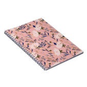 Creme Beige Lilies: Rosa Nahtloser Hintergrund Notizblock (Rechte Seite)