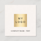 Creme-beige-Logo QR-Code für soziale Medien Quadratische Visitenkarte (Vorderseite)