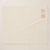 Creme-beige minimalistisch monogrammiert sherpadecke (Vorderseite (Horizontal))