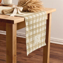 Creme Beige Neutrale Tartan Karo Monogramm
