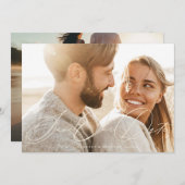 Creme Beige Romantische Klassische Hochzeit des Fo Save The Date (Vorne/Hinten)