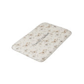 Creme Beige Sand Schmetterlinge Badematte (Schrägansicht)