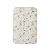 Creme Beige Sand Schmetterlinge Badematte (Vorderseite Vertikal)