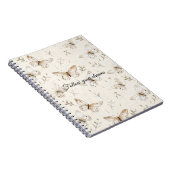 Creme Beige Sand Schmetterlinge Notizblock (Rechte Seite)