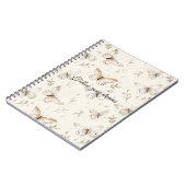 Creme Beige Sand Schmetterlinge Notizblock (Linke Seite)