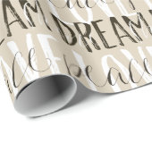 Creme Beige Schwarz-weiße Liebe Dream Peace Shine Geschenkpapier (Rolleneckpunkt)