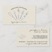 Creme Beige Silver Pastry Koch Zuhause Bäckerei Visitenkarte (Vorne/Hinten)