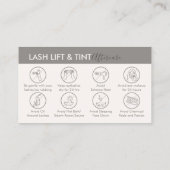 Creme Beige Tan Aftercare für Lash Lift und Tint Visitenkarte (Rückseite)