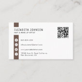 Creme Beige und Brown Minimalistischer QR-Code Visitenkarte (Vorderseite)