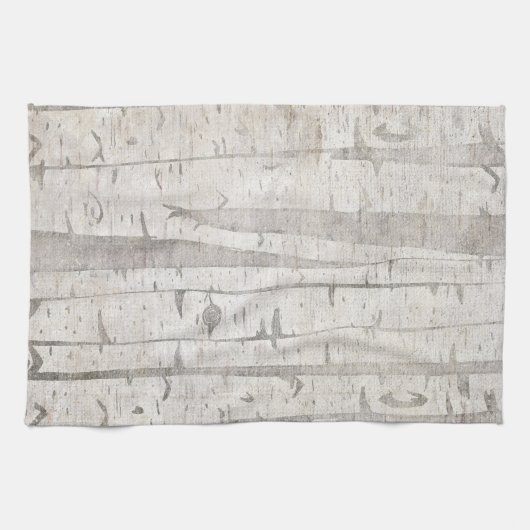 Creme Beige weiße Birkenbäume Geschirrtuch (Horizontal)