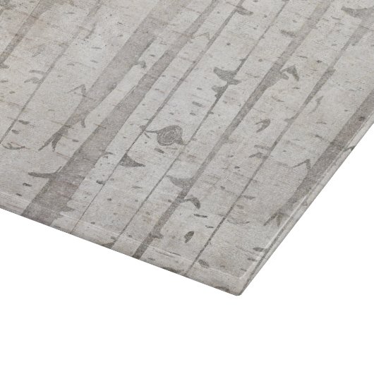 Creme Beige weiße Birkenbäume Schneidebrett (Ecke)