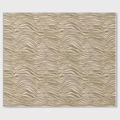 Creme Beige Zebra Print Geschenkpapier (Flach)