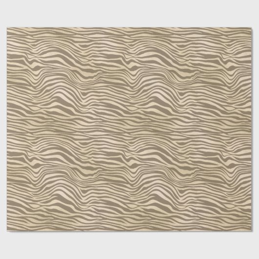 Creme Beige Zebra Print Geschenkpapier (Flach)