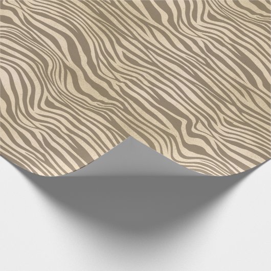 Creme Beige Zebra Print Geschenkpapier (Ecke)